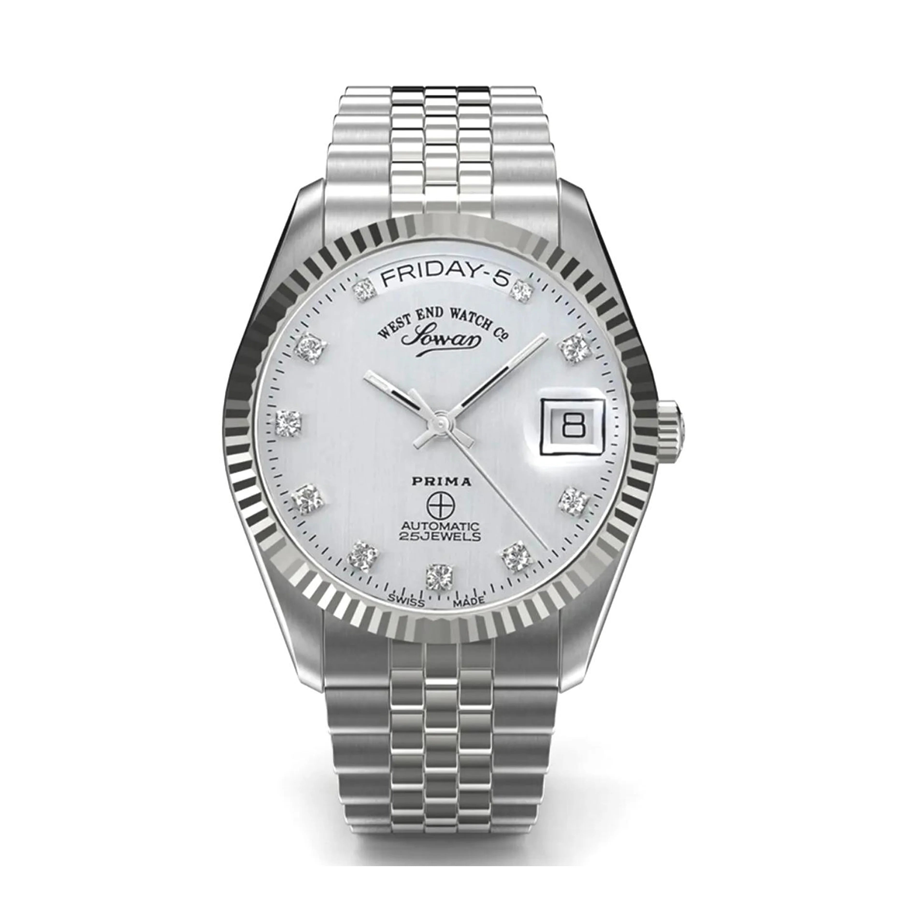 THE CLASSICS 41 - SILVER DIAL WITH ZIRCONE STONES