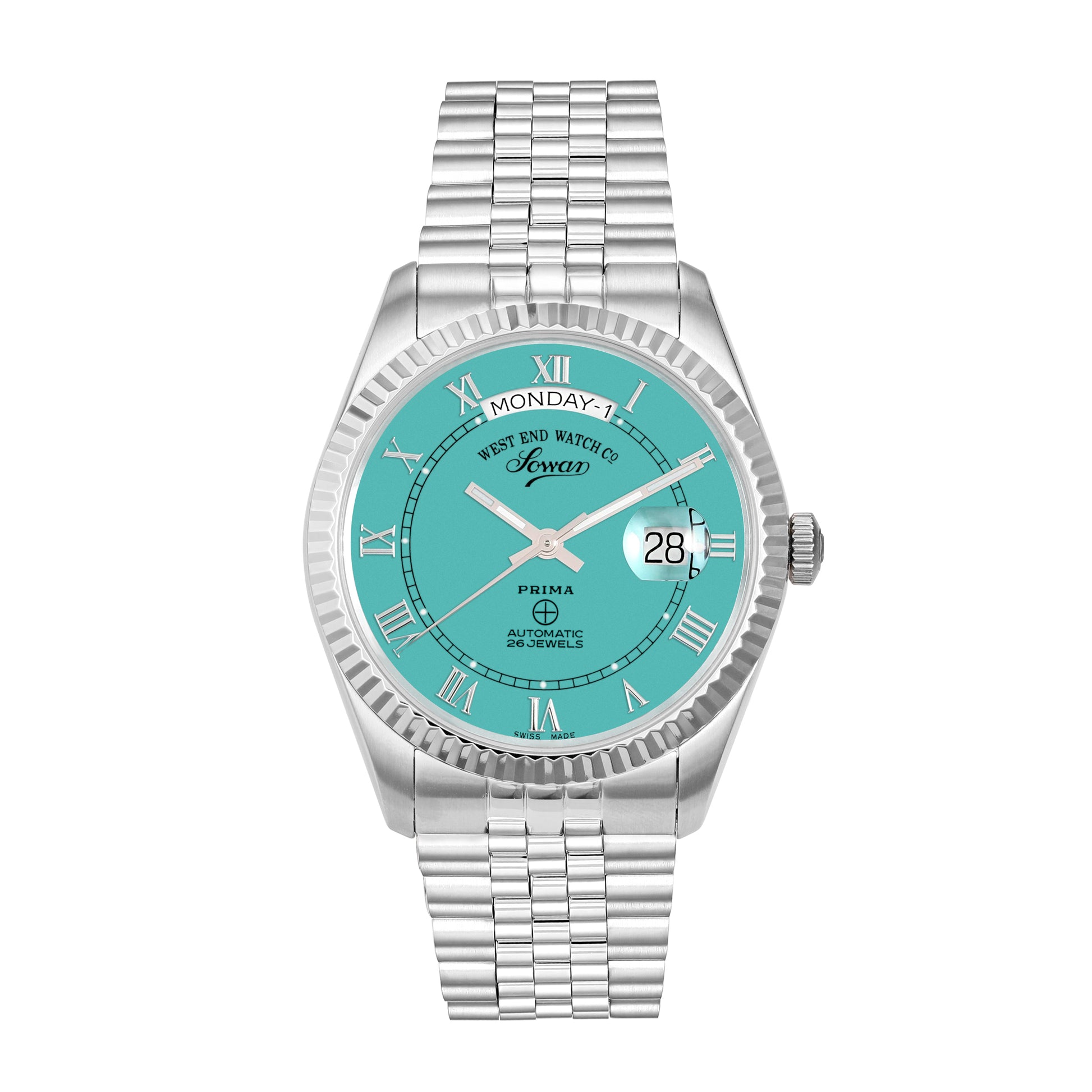 THE CLASSICS 41 - TURQUOISE DIAL WITH SS ROMAN NUMERALS