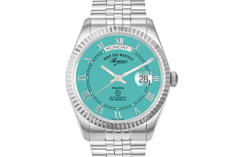 THE CLASSICS 41 - TURQUOISE DIAL WITH SS ROMAN NUMERALS