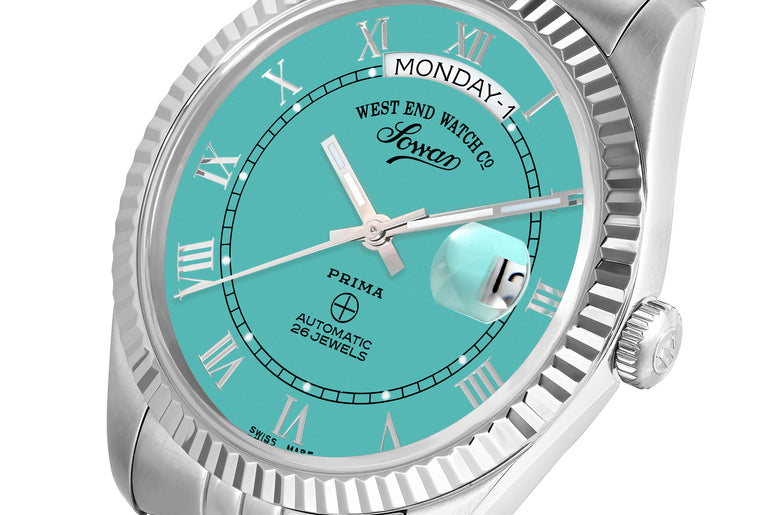 THE CLASSICS 41 - TURQUOISE DIAL WITH SS ROMAN NUMERALS