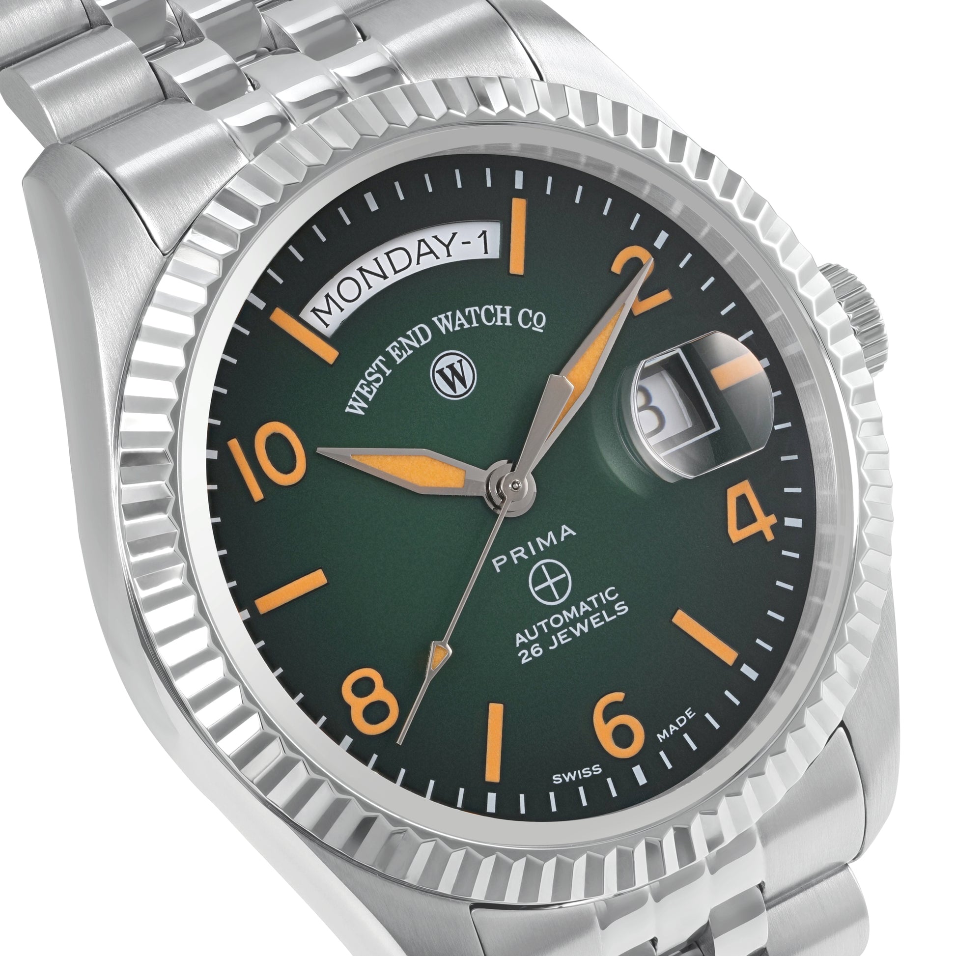 THE CLASSICS 41 - GREEN DIAL WITH ORANGE LUMINESCENT NUMERALS/INDICES