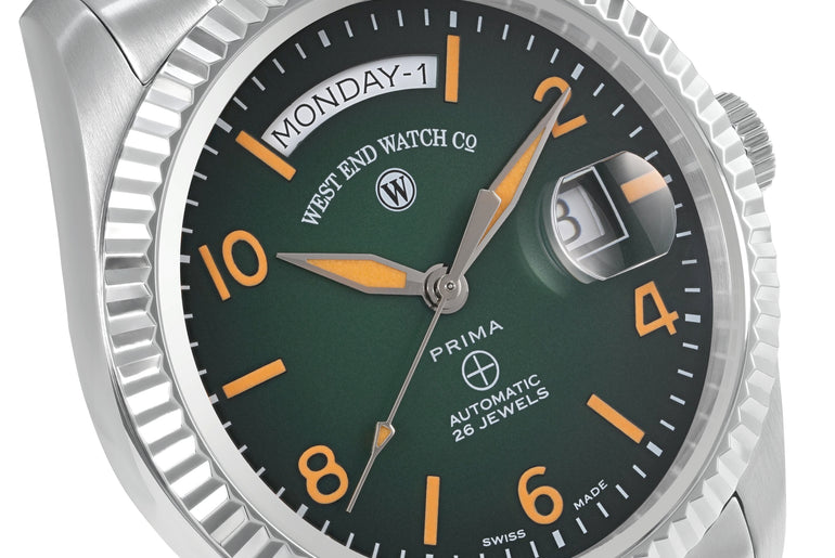 THE CLASSICS 41 - GREEN DIAL WITH ORANGE LUMINESCENT NUMERALS/INDICES