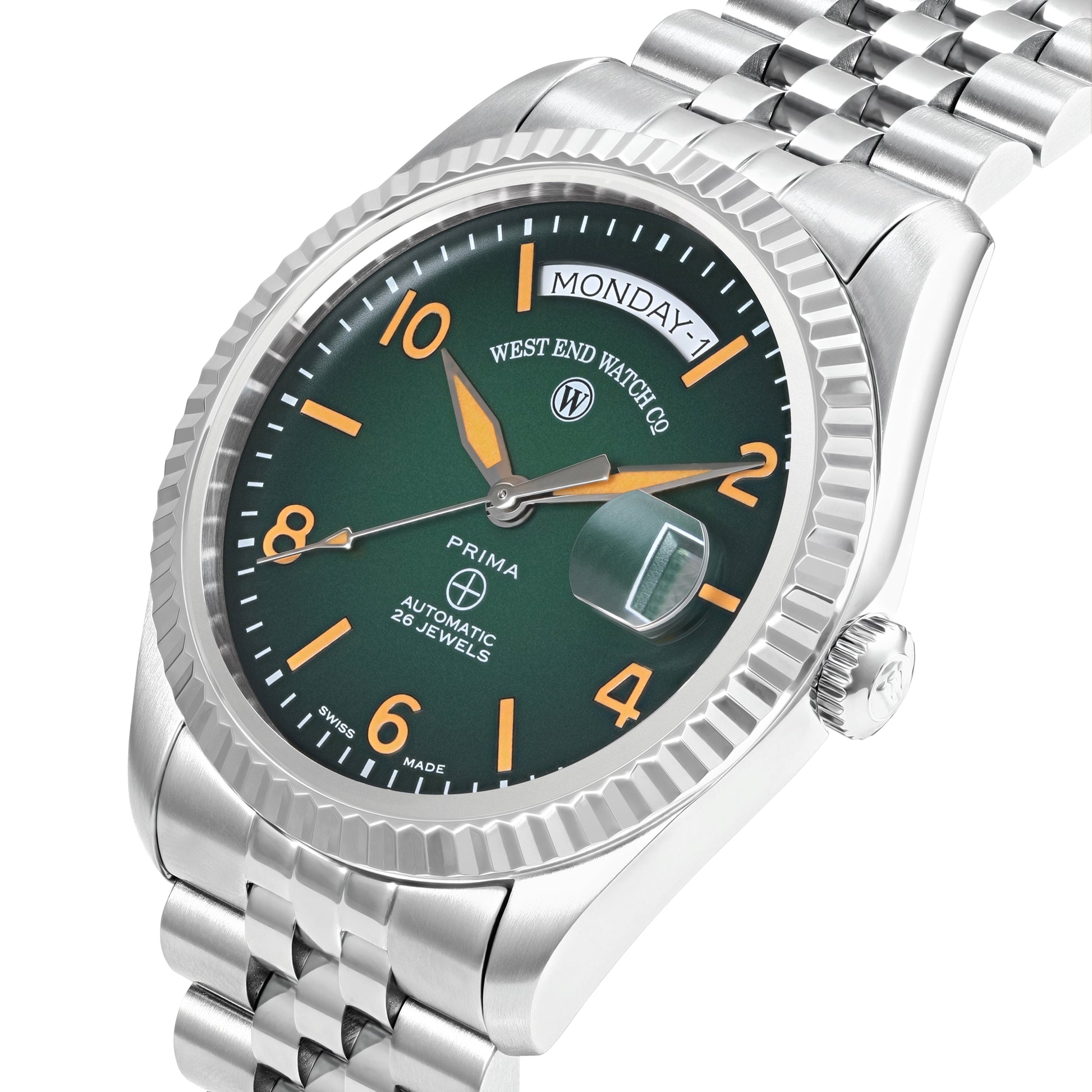 THE CLASSICS 41 - GREEN DIAL WITH ORANGE LUMINESCENT NUMERALS/INDICES