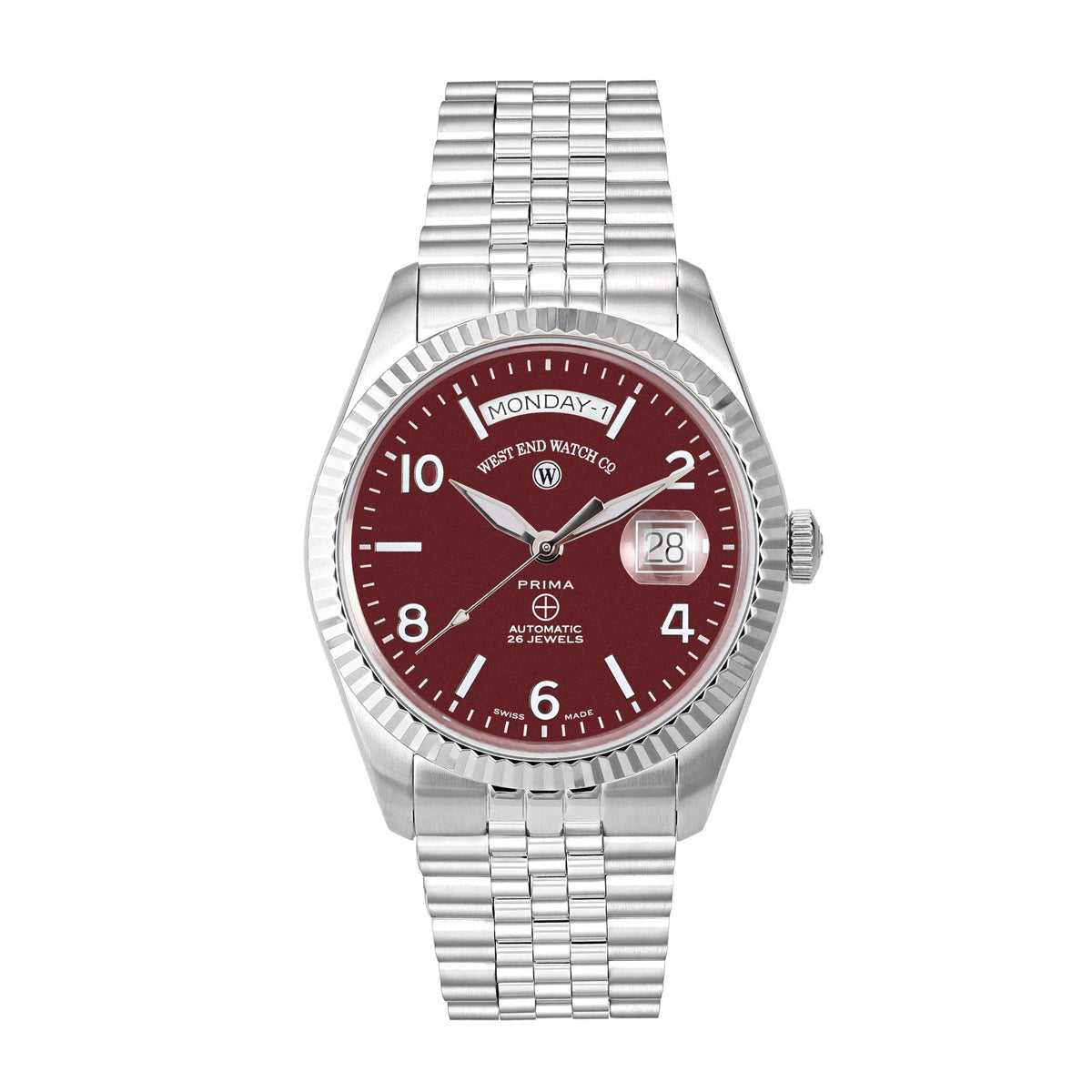 THE CLASSICS 41 MAROON DIAL WITH WHITE LUMINESCENT NUMERALS/INDICES - Main Image