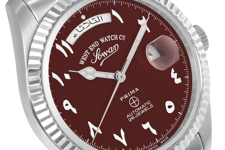 THE CLASSICS 41 - MAROON DIAL WITH ARABIC NUMBERS