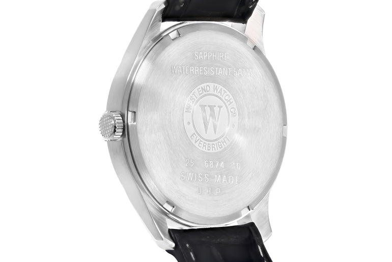 ELECTRIC - SUNRAY SILVER DIAL WITH BLACK LEATHER STRAP