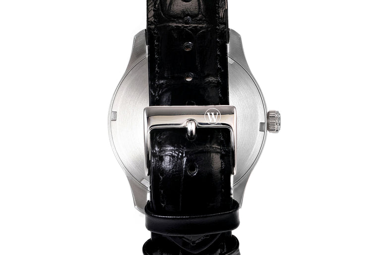 ELECTRIC - SUNRAY SILVER DIAL WITH BLACK LEATHER STRAP