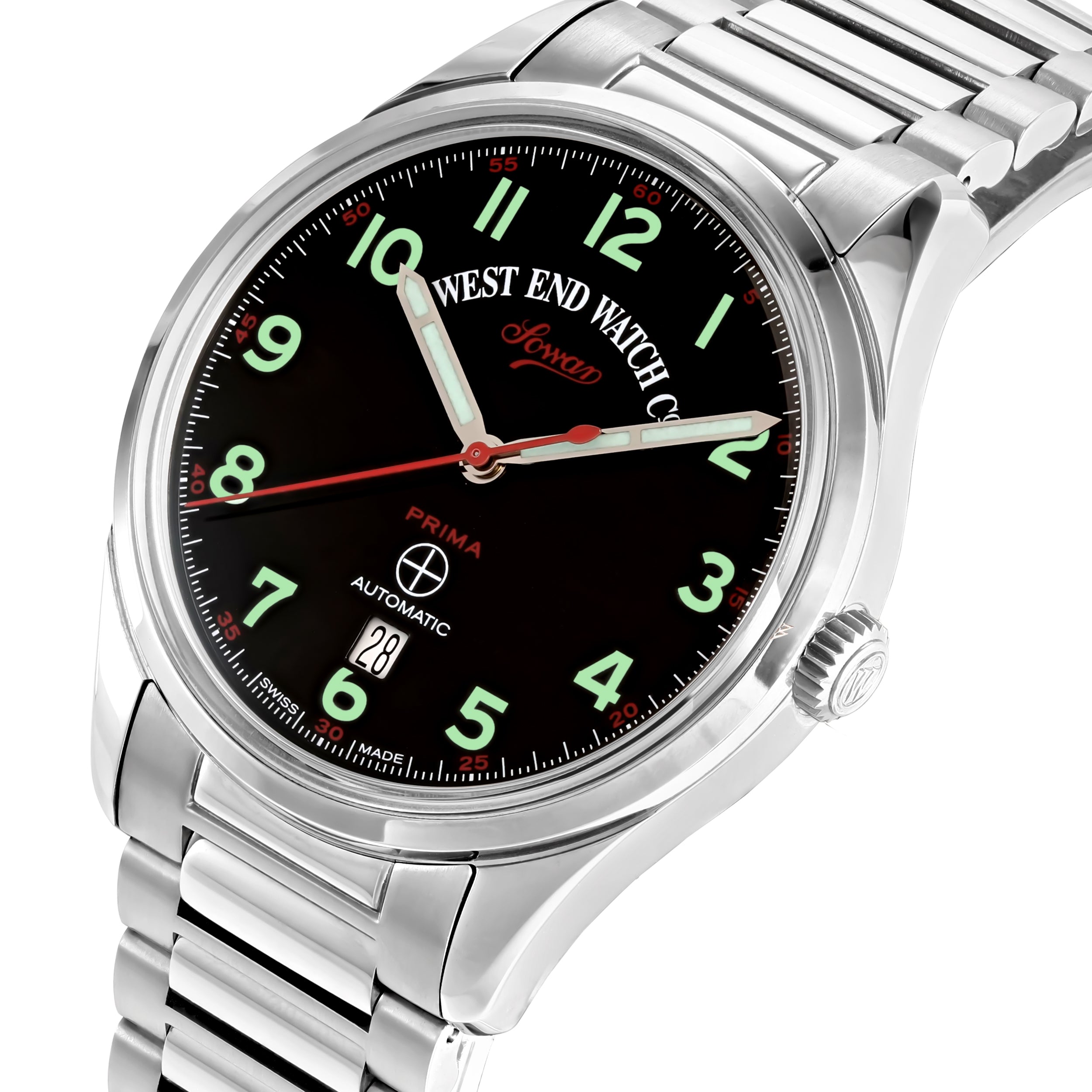 SOWAR PRIMA - BLACK DIAL WITH LUMINESCENT GREEN NUMERALS