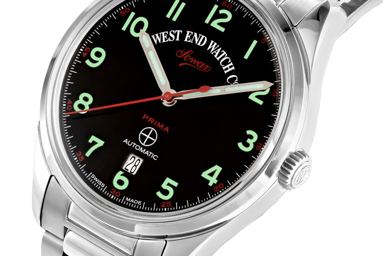 SOWAR PRIMA - BLACK DIAL WITH LUMINESCENT GREEN NUMERALS