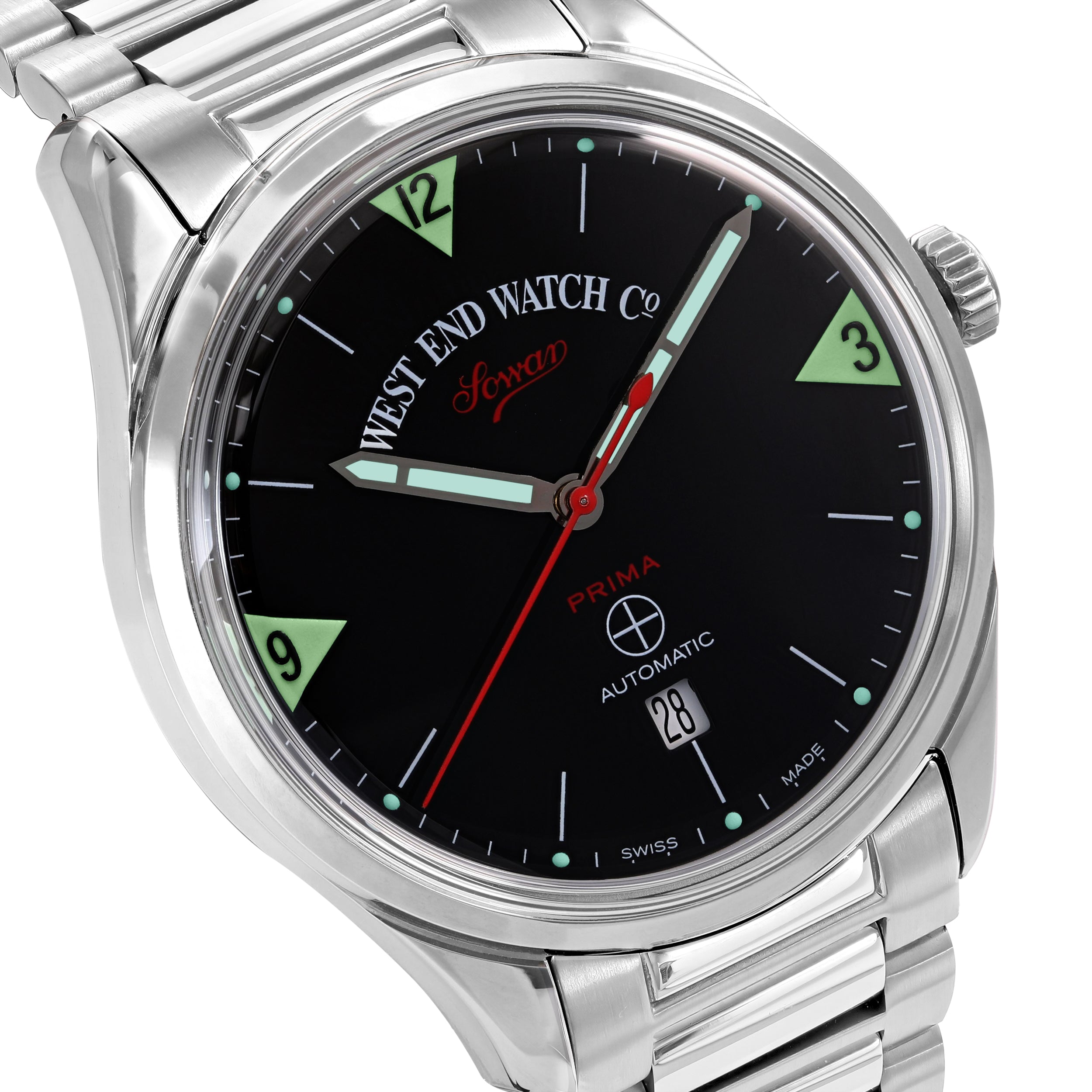 SOWAR PRIMA - BLACK DIAL WITH TRIANGULAR GREEN LUMENSCENT AND MARKERS