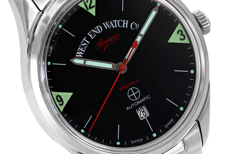 SOWAR PRIMA - BLACK DIAL WITH TRIANGULAR GREEN LUMENSCENT AND MARKERS