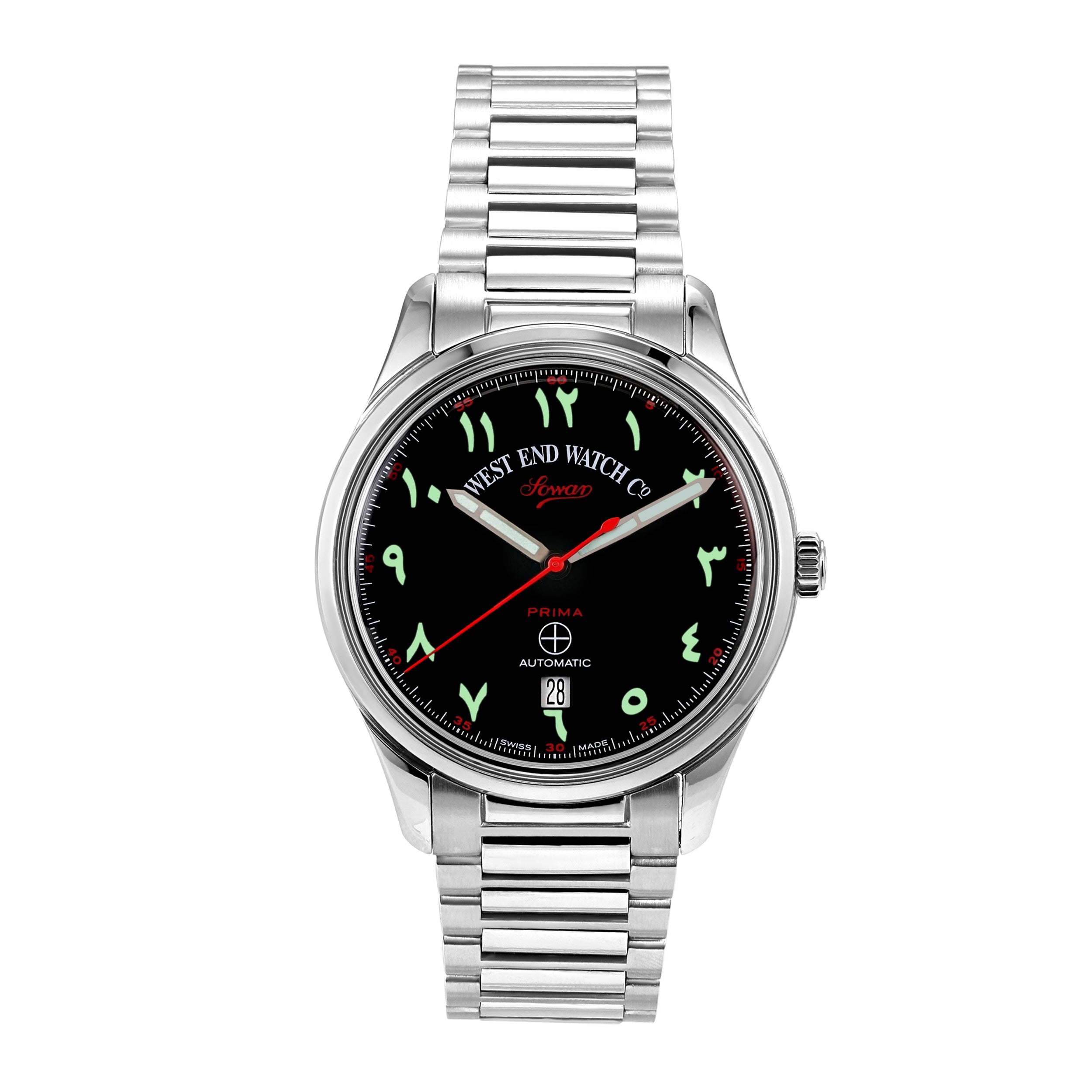 SOWAR PRIMA BLACK DIAL WITH EASTERN ARABIC NUMERALS West End Watch Sowar Prima Black Dial With Eastern Arabic Numerals West End Watch
