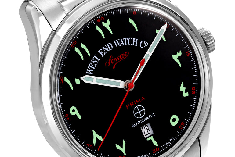 SOWAR PRIMA - BLACK DIAL WITH EASTERN ARABIC NUMERALS