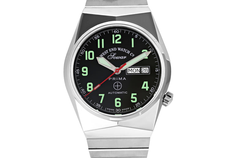 8457 - BLACK DIAL WITH LUMINESCENT GREEN NUMERALS