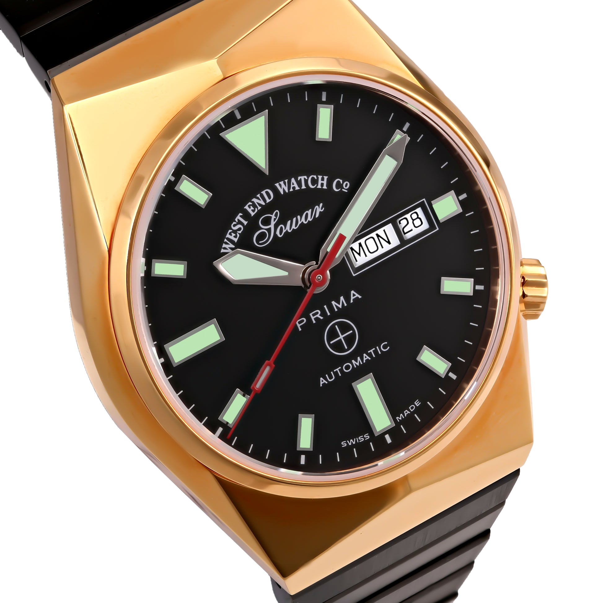 8457 - BLACK DIAL WITH GREEN LUMINESCENT MARKERS