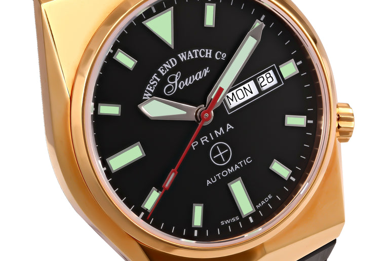 8457 - BLACK DIAL WITH GREEN LUMINESCENT MARKERS