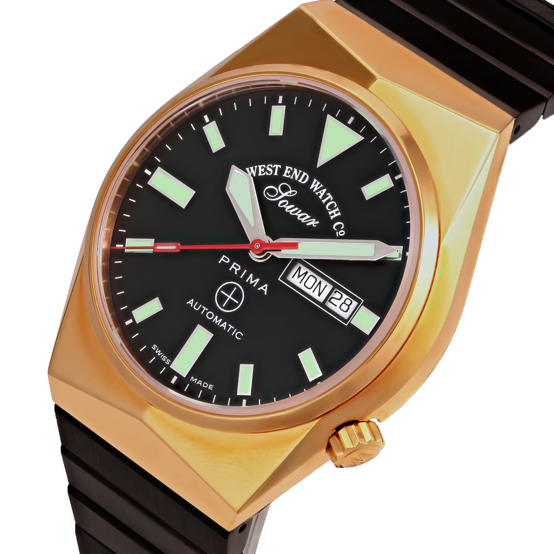 8457 - BLACK DIAL WITH GREEN LUMINESCENT MARKERS