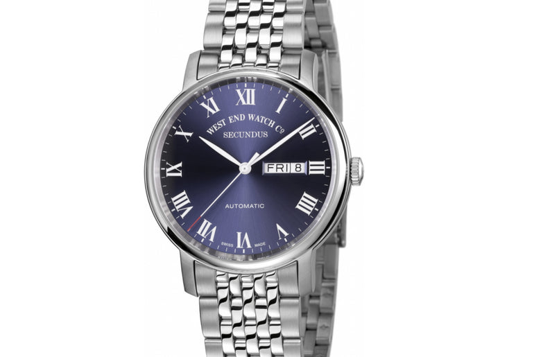 SECUNDUS - SUNRAY BLUE DIAL WITH WHITE ROMAN NUMERALS